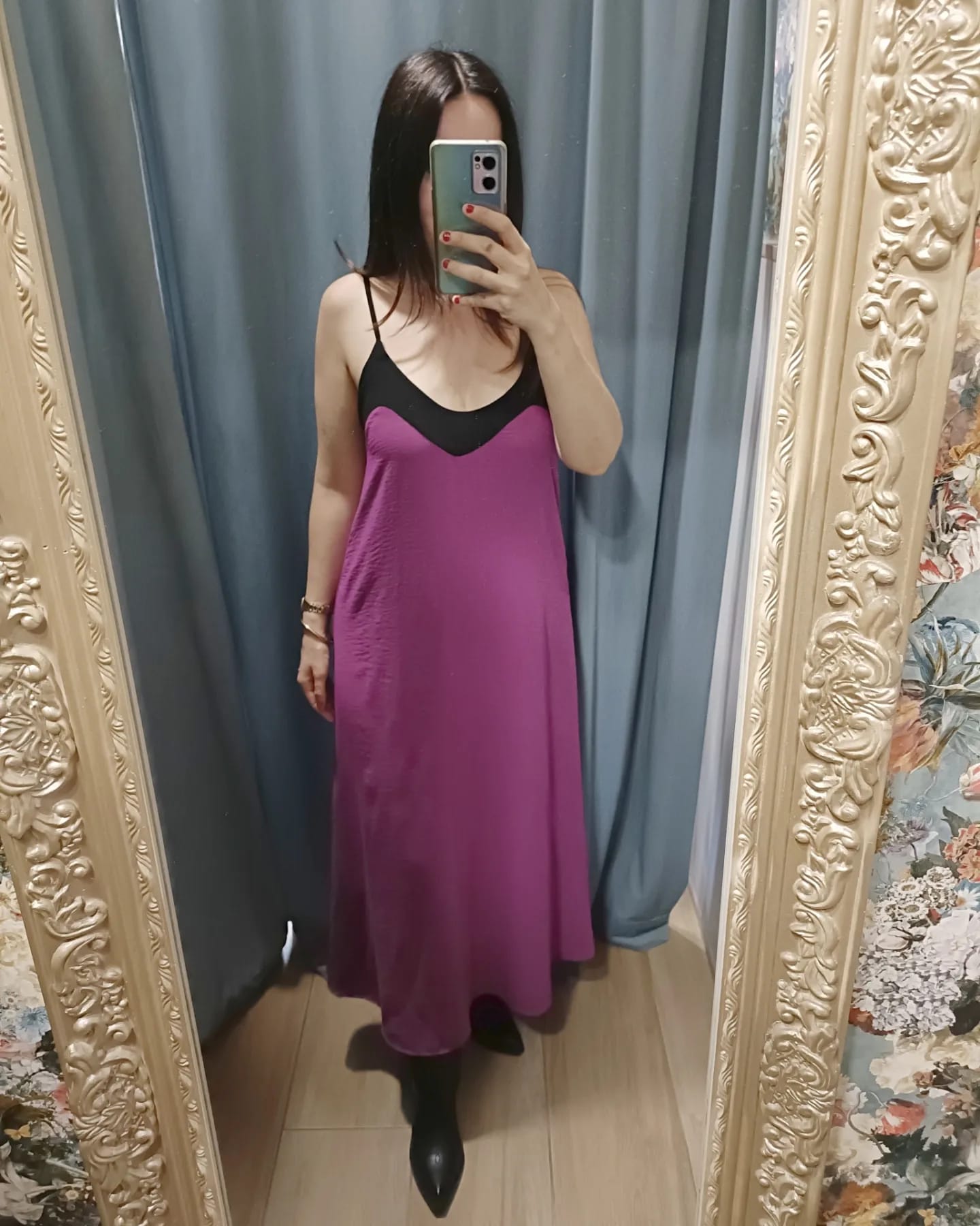 Vestido Bicolor Largo