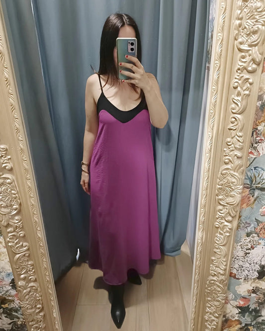 Vestido Bicolor Largo